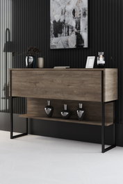 Hanah Home Luxe Cómoda Negro y Nogal